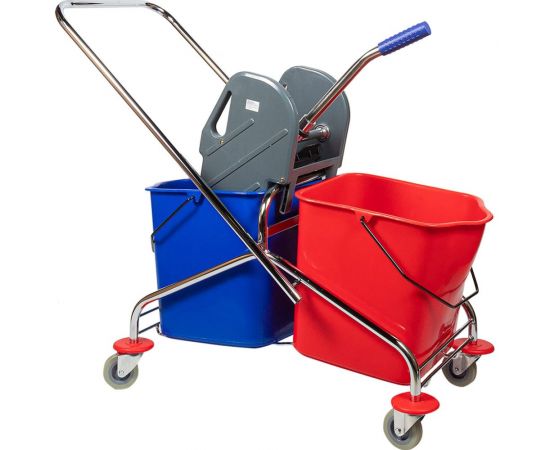Уборочная тележка Baiyun двухведерная 2x23, с отжимом AF08072 – изображение 4