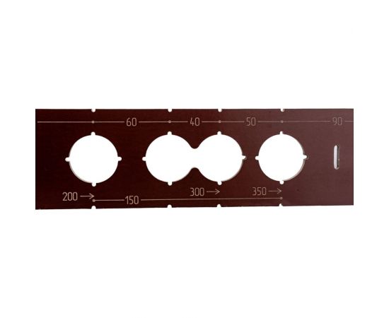 Шаблон из текстолита для разметки и монтажа водорозеток и полотенцесушителя BM-023-L – изображение 4