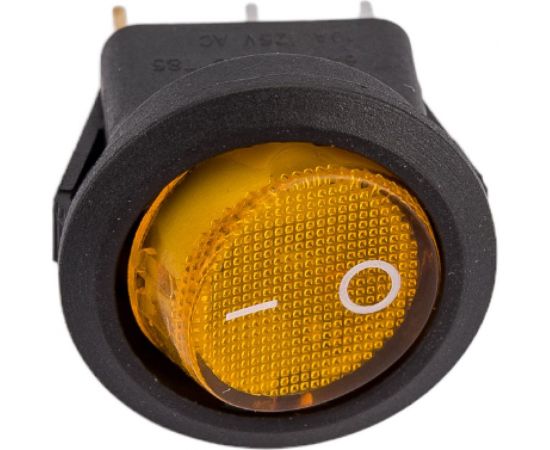 Круглая клавиша Nord-Yada 250V 6А желтая с подсветкой (3контакта) ON-OFF (2шт в упаковке) 905485 – изображение 4