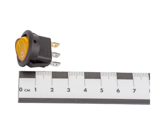 Круглая клавиша Nord-Yada 250V 6А желтая с подсветкой (3контакта) ON-OFF (2шт в упаковке) 905485 – изображение 5