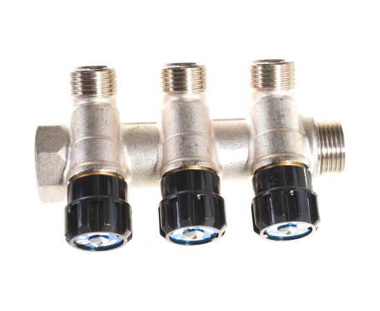 Коллектор СТМ 3 выхода, наружная резьба, вентиль, 3/4х1/2 C3MV3412N – изображение 6