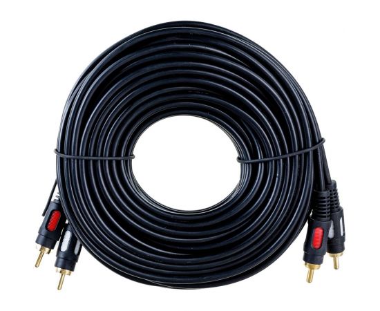 Шнур REXANT 2 RCA - 2 RCA, длина 10 метров, черный 17-0148 