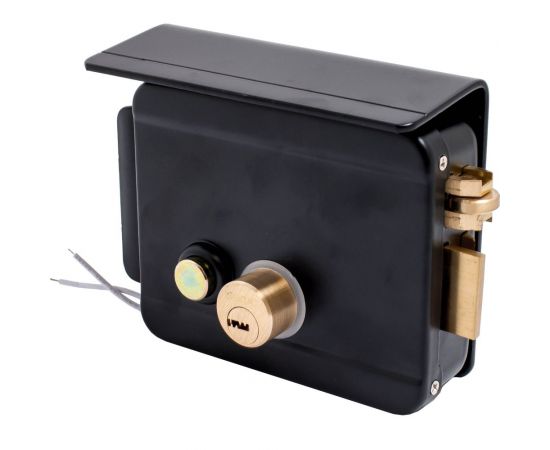 Накладной электромеханический замок БУЛАТ ЗЭМн 650 ПП с защитной пластиной ДЛЯ КАЛИТОК И ВОРОТ 14095 