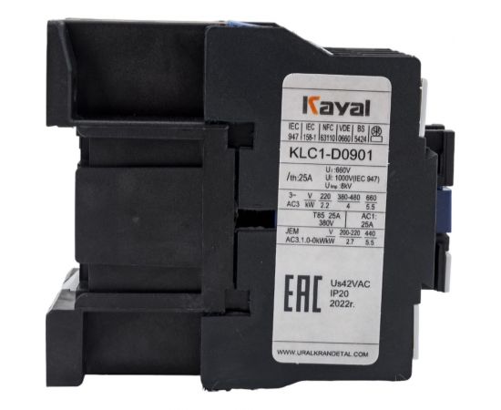 Магнитный пускатель KAYAL Контактор 9A-42AC-Б-УХЛ4 KLC1-D0901 UCD09A042V – изображение 3