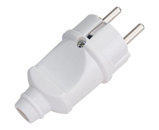 Вилка TDM прямая, с заземлением, белая, 16А, 250В, серии ""Народная"" SQ1806-0403 – изображение 3