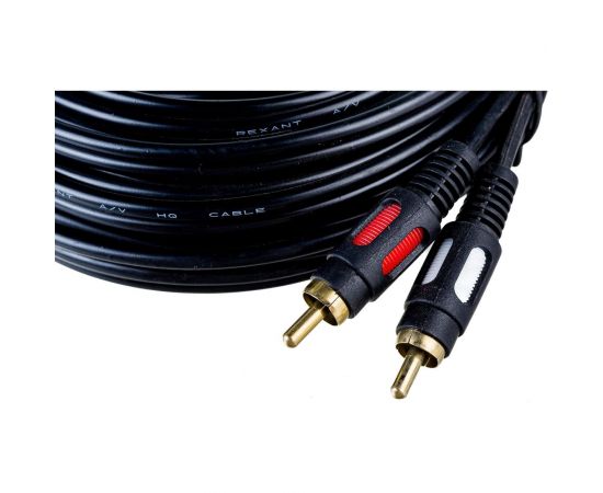 Шнур REXANT 2 RCA - 2 RCA, длина 10 метров, черный 17-0148 – изображение 3