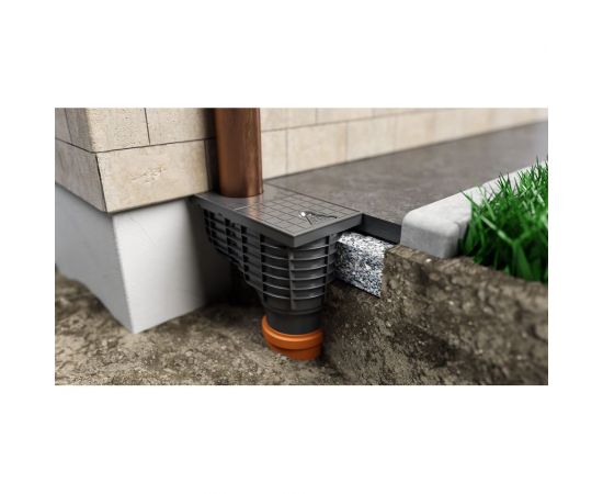 Дождеприёмник-трап со сливом из крыши MCH Chudej с нижним сливом, D110, стандарт, черный 325 E – изображение 4