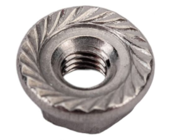 Шестигранная гайка с фланцем с насечками DINFIX ДИН 6923, нерж. А2, M3, 10 шт. 00-00002966 – изображение 4