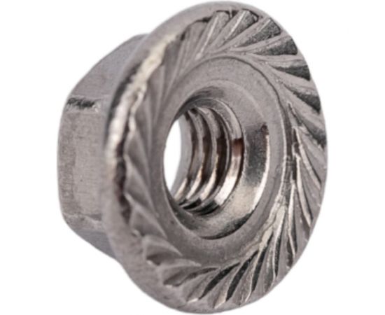 Шестигранная гайка с фланцем с насечками DINFIX ДИН 6923, нерж. А2, M3, 10 шт. 00-00002966 – изображение 5