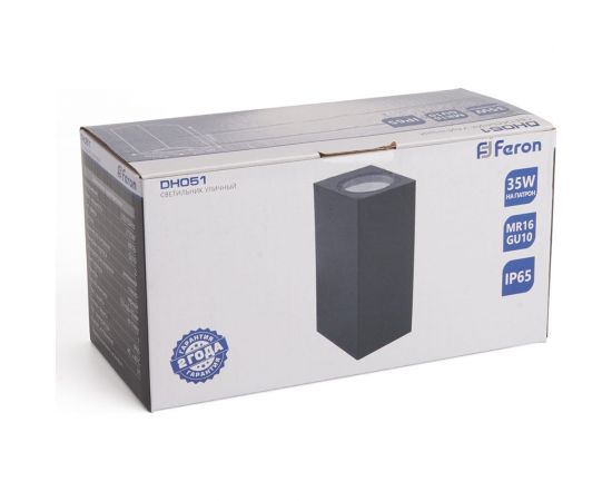 Садово-парковый светильник FERON 230V 2*GU10, DH051, черный (на стену) 48330 – изображение 9