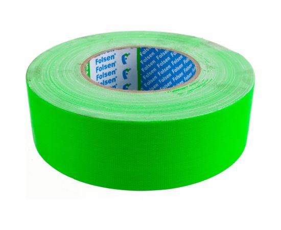 Тканевая влагостойкая лента FOLSEN флюоресцентная, 48мм х 50м, зеленая 054034850 
