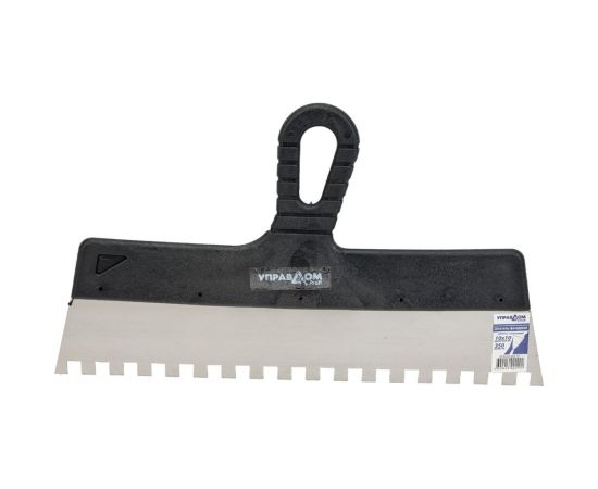 Зубчатый шпатель Управдом нержавеющий, 350 мм, размер зуба 10x10 мм 4100001890 