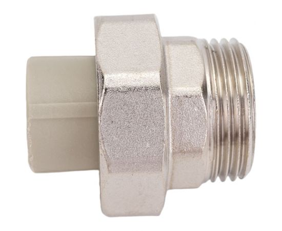 Муфта комбинированная разъемная с наружной резьбой VALFEX PP-R серая, 20 мм х1"" 10156125Г 127-0343 