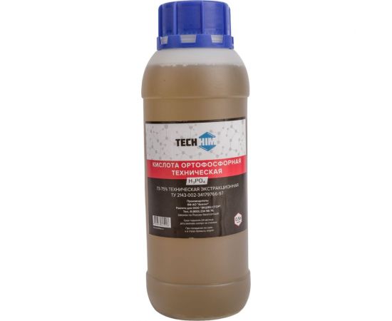 Кислота ортофосфорная техническая 0.5 л, 72-75%, класс А TECHHIM TH-KIOR-75-500 