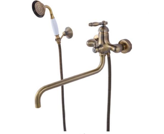 Смеситель для ванны MYNAH поворотный плоский излив, длиной 350 мм, латунь M2231N 