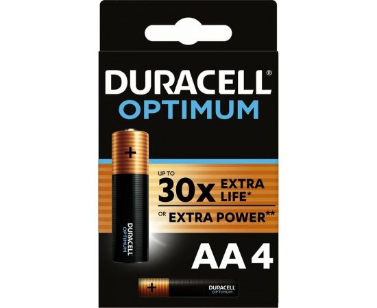 Батарейки Duracell Optimum щелочные, размера АА, 4 шт., Б0056020 