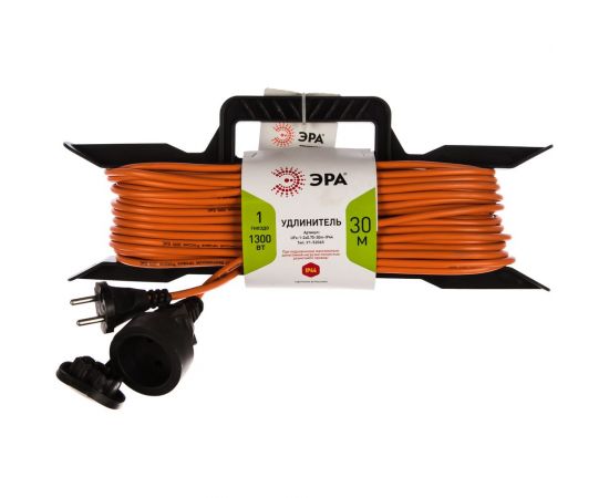 Силовой удлинитель ЭРА UFx-1-2x0.75-30m-IP44 на рамке, без заземления, 1 гнездо, 30м, ПВС 2x0.75 Б0046822 