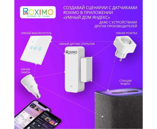 Умный WiFi датчик открытия дверей и окон Roximo SWD06 – изображение 2