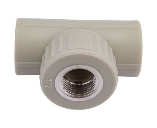 Тройник комбинированный с внутренней резьбой VALFEX PP-R серый, 25 мм х1/2"" 10127125Г 127-0433 – изображение 2