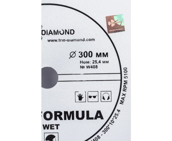 Диск алмазный отрезной Сплошной New Formula (300х25.4 мм) TRIO-DIAMOND W408 – изображение 2