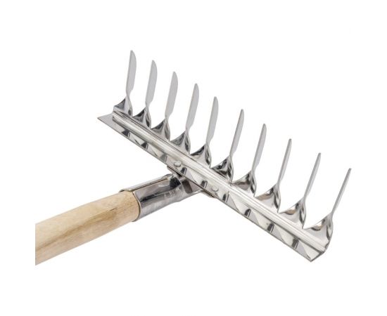 Витые грабли Gigant 10-зубые, нержавейка, с деревянным черенком GAV-13 – изображение 3