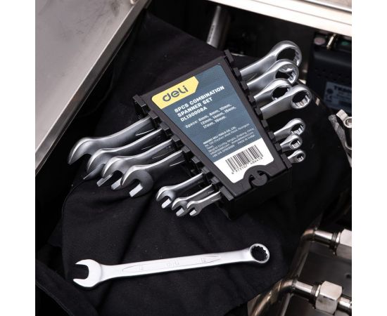 Набор комбинированных гаечных ключей DELI 8 шт. DL130008A 98316 – изображение 3