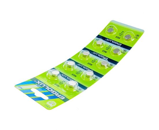 Батарейки для часов Ergolux AG 3 BL-10 AG3-BP10 LR41/LR736/192/392 14314 – изображение 3