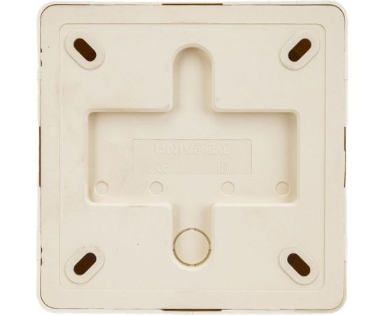 Четырехместная квадратная розетка UNIVersal серия Олимп с заземлением, открытой установки, 16А, 220В, слоновая кость ivory еврослот 1171 – изображение 3
