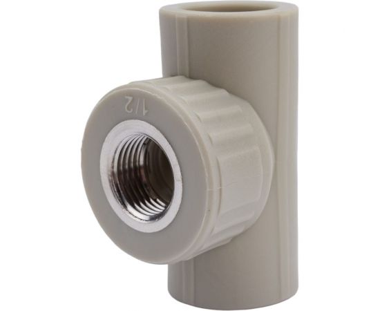 Тройник комбинированный с внутренней резьбой VALFEX PP-R серый, 25 мм х1/2"" 10127125Г 127-0433 – изображение 4