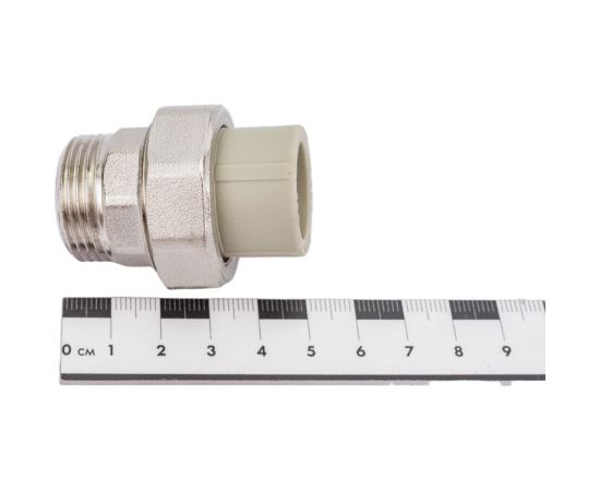 Муфта комбинированная разъемная с наружной резьбой VALFEX PP-R серая, 20 мм х3/4"" 10156120Г 127-0342 – изображение 4