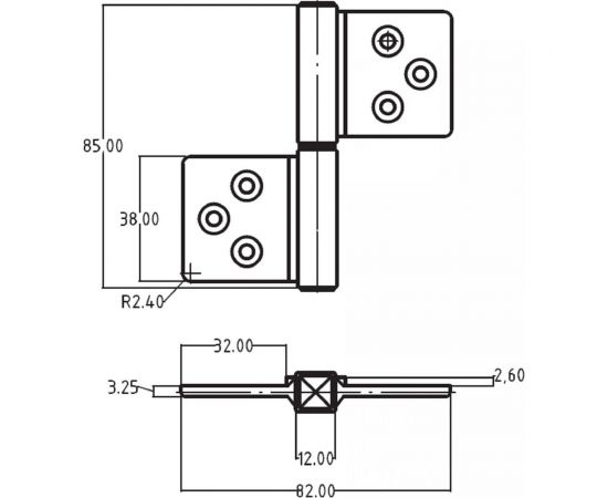 Карточная петля MORELLI CH-R 85x82 SC с круглой осью разобранная, цвет матовый хром 9012498 – изображение 4