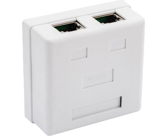 Настенная розетка TWT 2 порта RJ-45, категория 5е, экранированная, белая, SM2-4545/S-WH – изображение 4