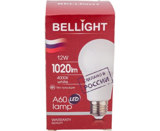 Светодиодная лампа BELLIGHT LED A60 Е27 12W 1020 Lm 4000К 88297788 – изображение 4
