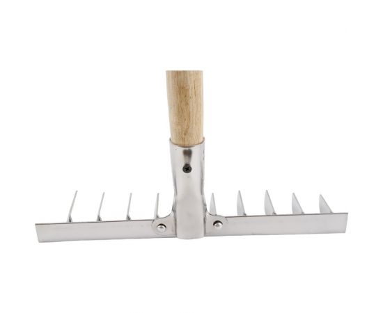 Витые грабли Gigant 10-зубые, нержавейка, с деревянным черенком GAV-13 – изображение 4