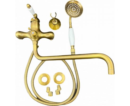 Смеситель для ванны MYNAH поворотный плоский излив, длиной 350 мм, латунь M2231N – изображение 4