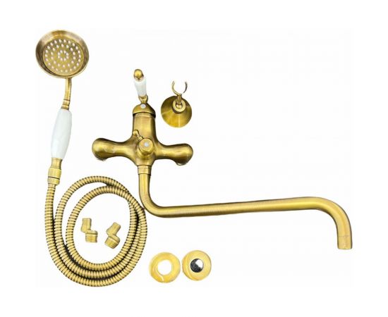 Смеситель для ванны MYNAH поворотный плоский излив, длиной 350 мм, латунь M2231N – изображение 5