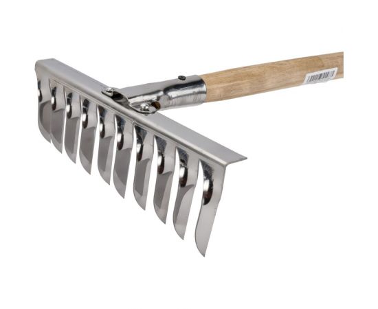 Витые грабли Gigant 10-зубые, нержавейка, с деревянным черенком GAV-13 – изображение 5
