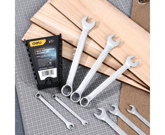 Набор комбинированных гаечных ключей DELI 8 шт. DL130008A 98316 – изображение 6