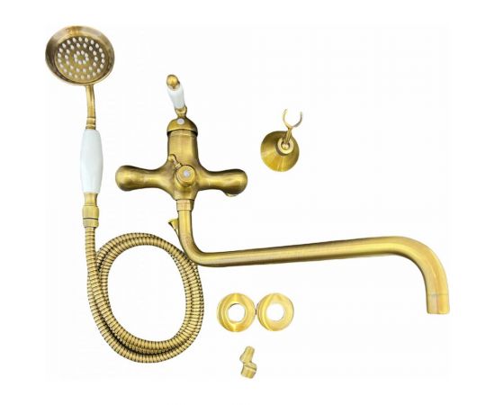 Смеситель для ванны MYNAH поворотный плоский излив, длиной 350 мм, латунь M2231N – изображение 6