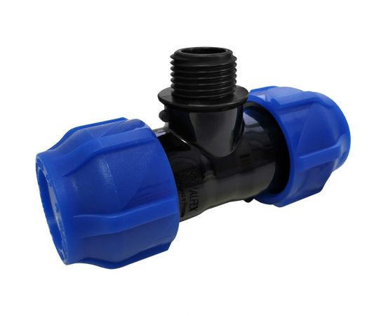 Компрессионный переходной тройник VALFEX ПНД, с наружной резьбой, 40-1 1/2""-40 1210024011240 