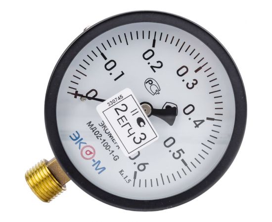 Манометр ЭКО-М Экомера МД02-100 мм 0..0,6МПа G1/2 (Эконом) МД02-100-G-0,6МПа-ЭИ 