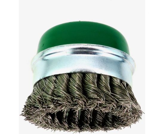 Щетка чашечная жгутовая с кольцом для УШМ 85 мм, M14, проволока нерж. сталь 0.50 мм SIT 2333 – изображение 2