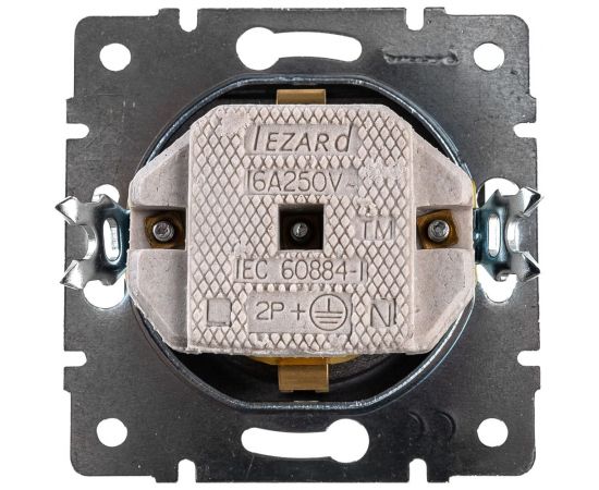 Розетка Lezard KARINA, с заземлением, керамика, чёрный бархат 707-4288-122 – изображение 2