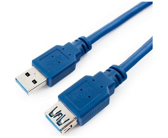 Кабель USB3.0 Pro Cablexpert, удлинитель, AM/AF, 3м, экранированный, синий, пакет, CCP-USB3-AMAF-10 – изображение 2