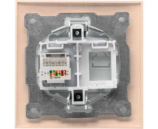 1-местная компьютерная розетка EKF Валенсия, RJ-45 кремовая PROxima EWK01-035-20 – изображение 3