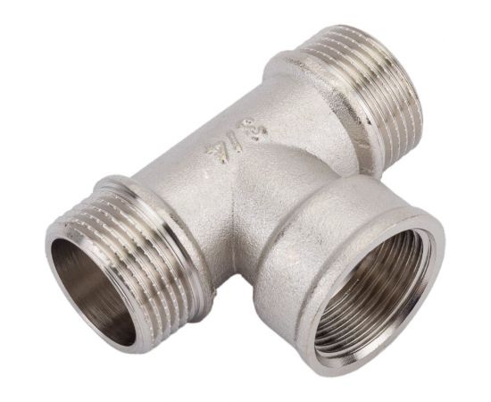 Тройник STI латунный Ду20 (3/4") Н-В-Н никелированный D190-00076 – изображение 3