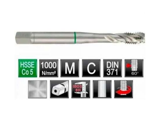 Машинный метчик Ruko М 4 Шаг 0.7 мм HSSE-Co5 234040E – изображение 3