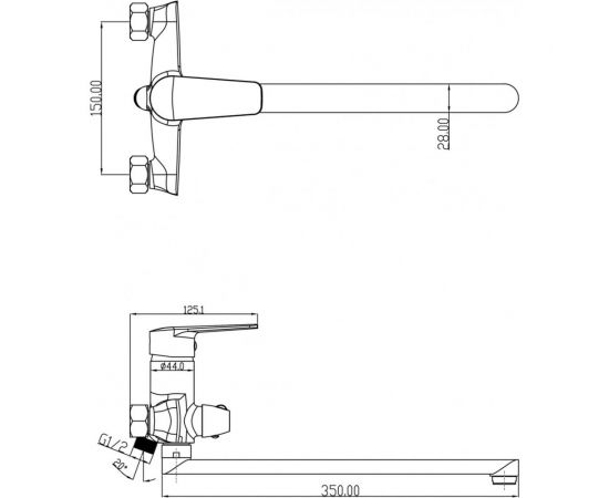 Смеситель для ванны/душа Swedbe Mars 1750 – изображение 3