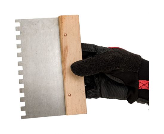 Стальной шпатель Управдом зубчатый, с деревянной ручкой, ширина 180 мм 4100002449 – изображение 4