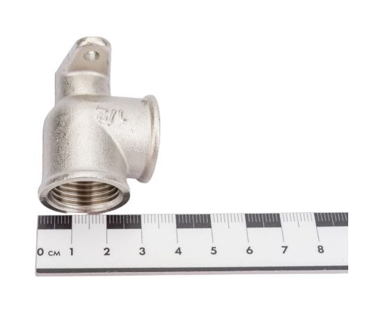 Угольник STI латунный Ду15 (1/2"") Ру16 ВР/ВР с креплением, никелированный D270-05009 – изображение 4